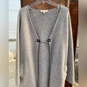 Michael Kors grey cardigan with buckle size Medium